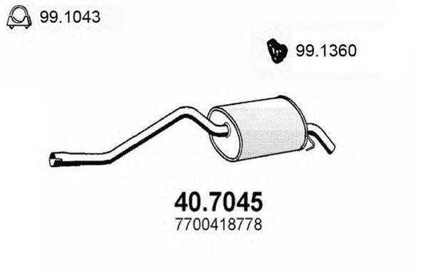 Глушитель выхлопных газов конечный ASSO 40.7045