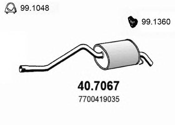 Глушитель выхлопных газов конечный ASSO 40.7067