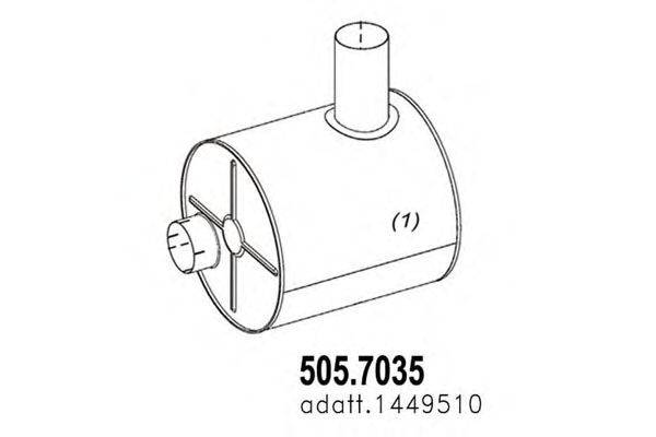 Средний / конечный глушитель ОГ ASSO 505.7035