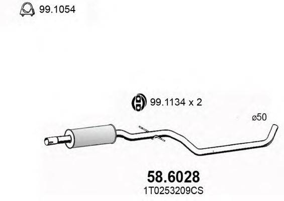 Средний глушитель выхлопных газов ASSO 58.6028