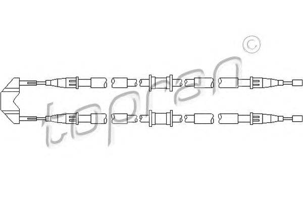 Трос, стояночная тормозная система TOPRAN 207 374