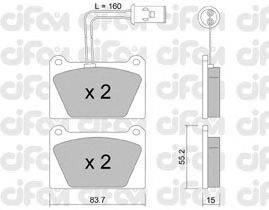 Комплект тормозных колодок, дисковый тормоз CIFAM 822-052-1
