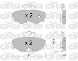 Комплект тормозных колодок, дисковый тормоз CIFAM 822-095-0