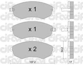 Комплект тормозных колодок, дисковый тормоз CIFAM 822-188-0