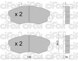 Комплект тормозных колодок, дисковый тормоз CIFAM 822-194-1