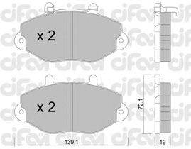 Комплект тормозных колодок, дисковый тормоз CIFAM 822-195-1