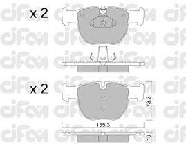 Комплект тормозных колодок, дисковый тормоз CIFAM 822-598-0