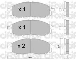 Комплект тормозных колодок, дисковый тормоз CIFAM 822-611-0