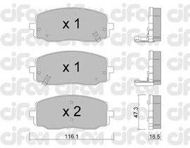 Комплект тормозных колодок, дисковый тормоз CIFAM 822-629-0
