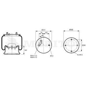 Кожух пневматической рессоры MERITOR MLF8183