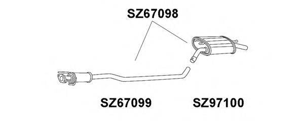 Глушитель выхлопных газов конечный VENEPORTE SZ67100