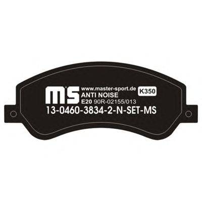 Комплект тормозных колодок, дисковый тормоз MASTER-SPORT 13-0460-3834-2-SET-MS