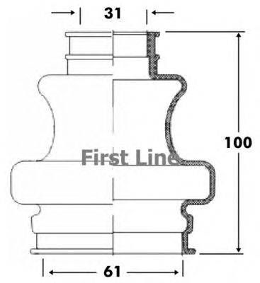 Пыльник, приводной вал FIRST LINE FCB6092
