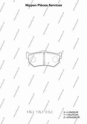 Комплект тормозных колодок, дисковый тормоз NPS LP768