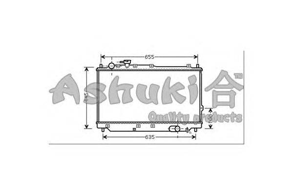 Радиатор, охлаждение двигателя ASHUKI I250-34