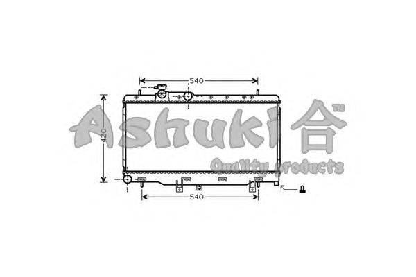 Радиатор, охлаждение двигателя ASHUKI S550-03