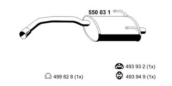 Глушитель выхлопных газов конечный ERNST 550031