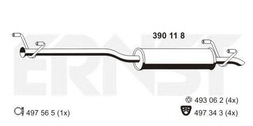 Средний глушитель выхлопных газов ERNST 390118