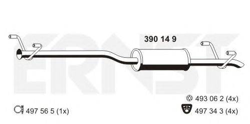 Средний глушитель выхлопных газов ERNST 390149