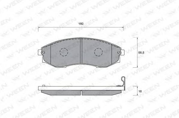Комплект тормозных колодок, дисковый тормоз WEEN 151-1177