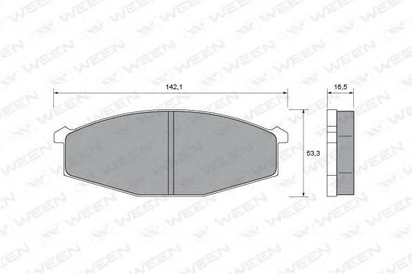 Комплект тормозных колодок, дисковый тормоз WEEN 151-2062