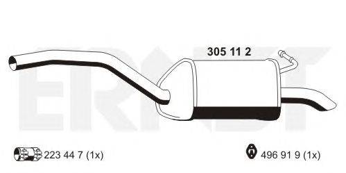 Глушитель выхлопных газов конечный ERNST 305112