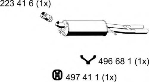 Глушитель выхлопных газов конечный ERNST 243131