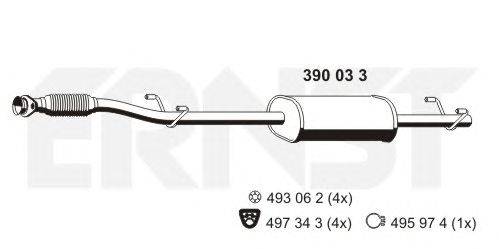 Средний глушитель выхлопных газов ERNST 390033