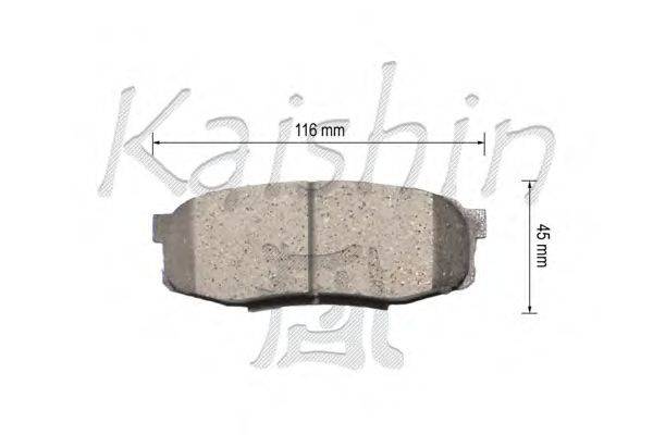 Комплект тормозных колодок, дисковый тормоз KAISHIN D2281