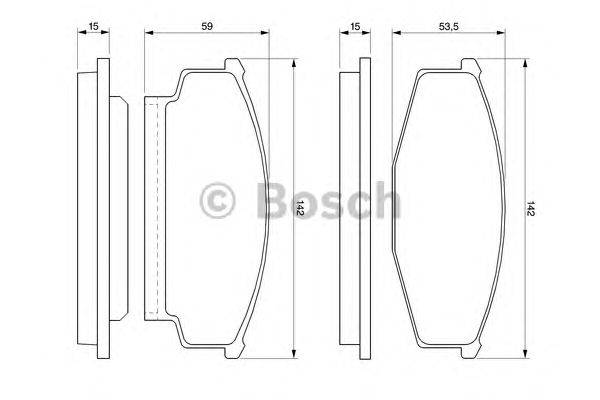 Комплект тормозных колодок, дисковый тормоз BOSCH BP125