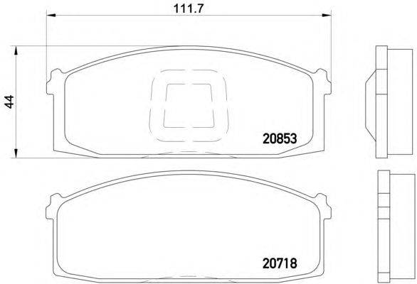 Комплект тормозных колодок, дисковый тормоз TEXTAR 2071803