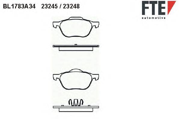 Комплект тормозных колодок, дисковый тормоз FTE BL1783A3