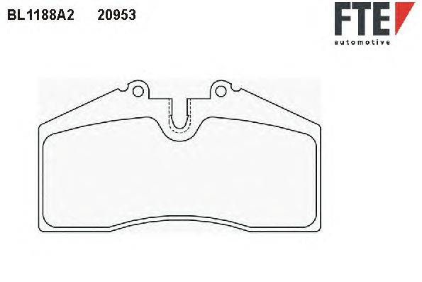 Комплект тормозных колодок, дисковый тормоз FTE 20953