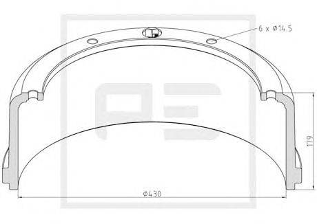 Тормозной барабан PE Automotive 016.408-00A