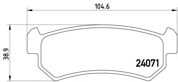 Комплект тормозных колодок, дисковый тормоз BREMBO P10001