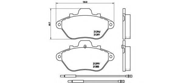 Комплект тормозных колодок, дисковый тормоз BREMBO P61036