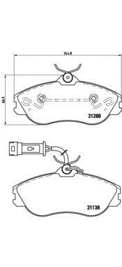 Комплект тормозных колодок, дисковый тормоз BREMBO 21288
