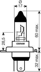 Лампа накаливания, основная фара; Лампа накаливания, основная фара OSRAM 64185