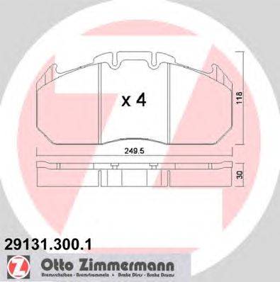 Комплект тормозных колодок, дисковый тормоз ZIMMERMANN 29131