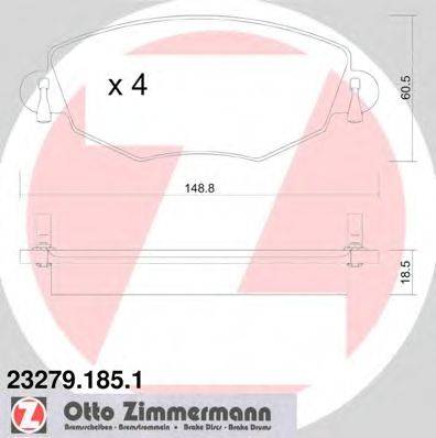 Комплект тормозных колодок, дисковый тормоз ZIMMERMANN 232791851