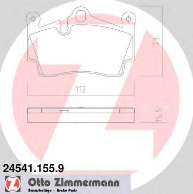 Комплект тормозных колодок, дисковый тормоз ZIMMERMANN 245411559