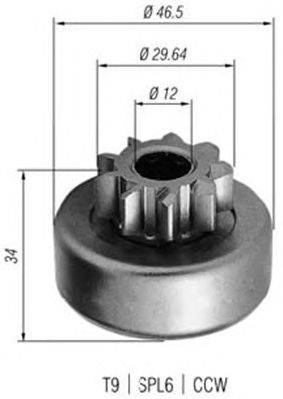 Ведущая шестерня, стартер MAGNETI MARELLI 940113020238