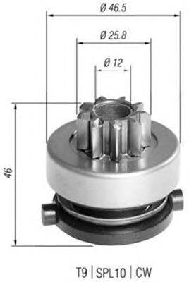 Ведущая шестерня, стартер MAGNETI MARELLI 940113020389