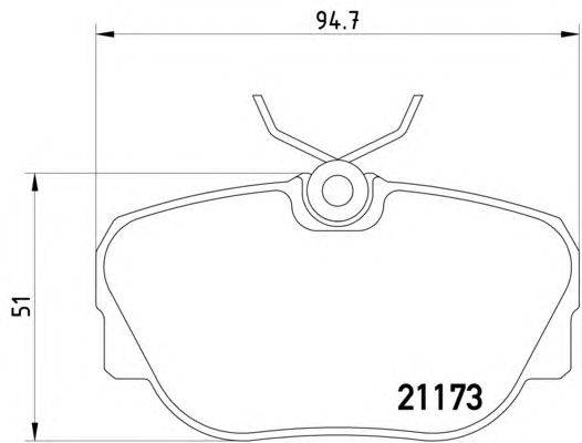 Комплект тормозных колодок, дисковый тормоз HELLA 21173