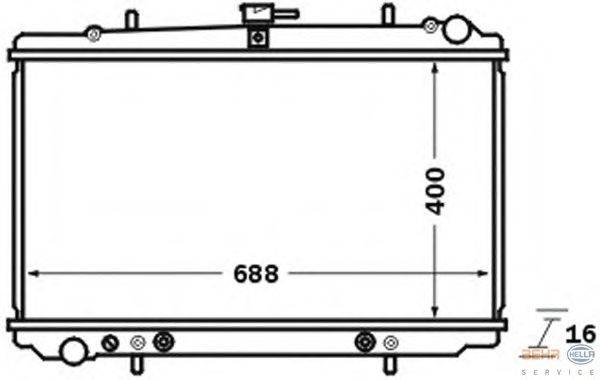 Радиатор, охлаждение двигателя BEHR HELLA SERVICE 8MK 376 704-681