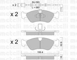 Комплект тормозных колодок, дисковый тормоз METELLI 22-0208-2K