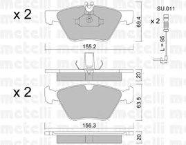 Комплект тормозных колодок, дисковый тормоз METELLI 22-0252-0K
