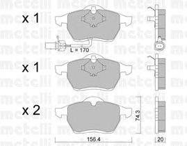 Комплект тормозных колодок, дисковый тормоз METELLI 22-0279-1