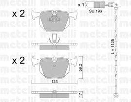 Комплект тормозных колодок, дисковый тормоз METELLI 22-0560-4K