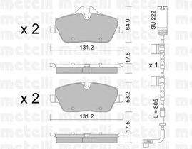 Комплект тормозных колодок, дисковый тормоз METELLI 22-0664-1K